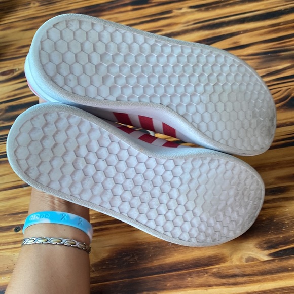 ADIDAS WHITE/PINK SHOES sz 5 FITS LIKE 7 - Picture 5 of 8